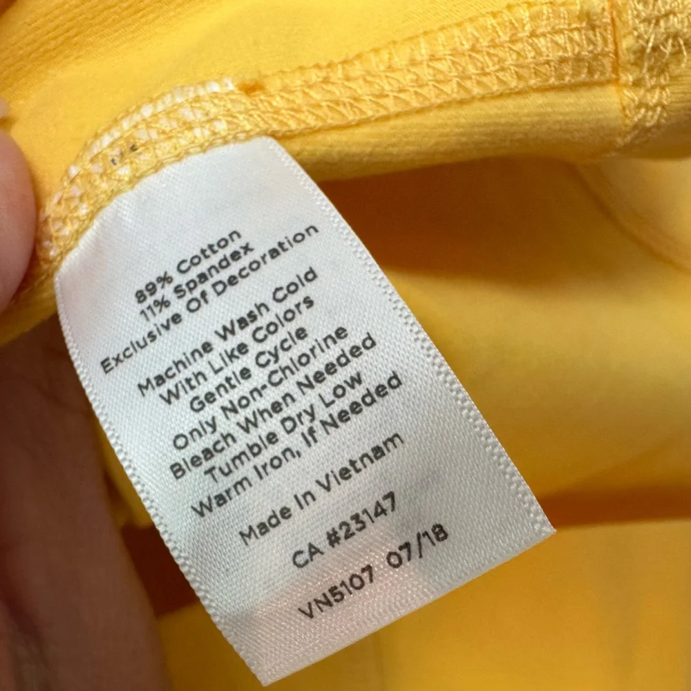 T by Talbots Canary Yellow Full Zip Front Medium Weight Jacket Size Large NWOT